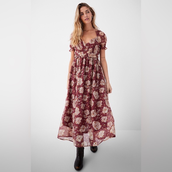 Blu Pepper Dresses & Skirts - Simons BluPepper Ancient Floral Sweetheart Neckline Maxi Dress Size U.S. Large